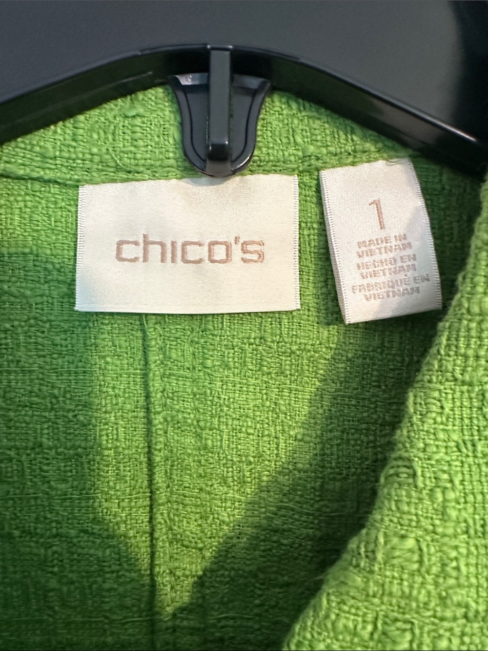 Chico's Lime Green Tweed Button Jacket - Picture 2 of 4